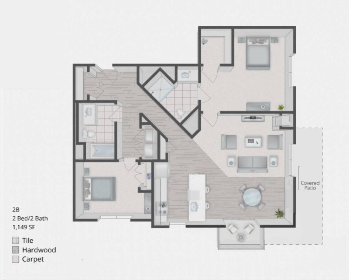 Floorplan for Apartment #10205, 2 bedroom unit at Halstead Plymouth